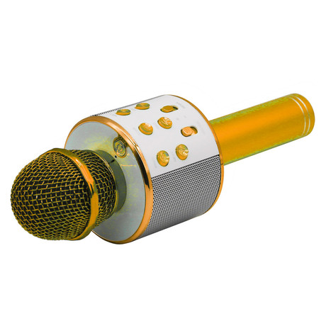 MANTA MIC10 karaoke mikrofon + zvočnik, Bluetooth, USB, microSD, vgrajena baterija, zlat (gold)