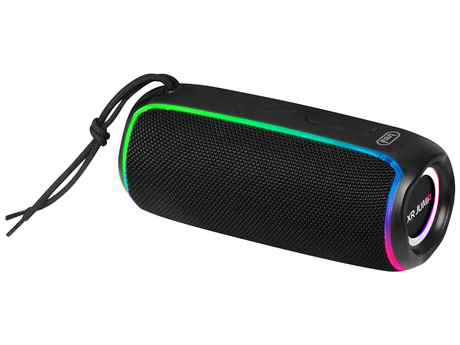 TREVI Bluetooth zvočnik XR JUMP 8A30, 20W RMS, Bluetooth, RGB LED osvetlitev, IPX6 vodoodpornost, funkcija TWS, polnilna baterija, microSD / USB / AUX, mikrofon, USB Type-C, črn