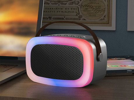 TREVI XR8A01 prenosni KARAOKE zvočnik, Bluetooth, polnilna baterija, USB / microSD / AUX, brezžični mikrofon, RGB LED osvetlitev, roza (Rose Pink)