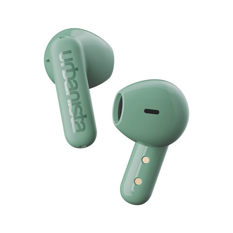 URBANISTA COPENHAGEN brezžične slušalke, Bluetooth® 5.2, TWS, do 32 ur predvajanja, upravljanje na dotik, IPX4 vodoodpornost, USB Type-C, zelene (Sage Green)