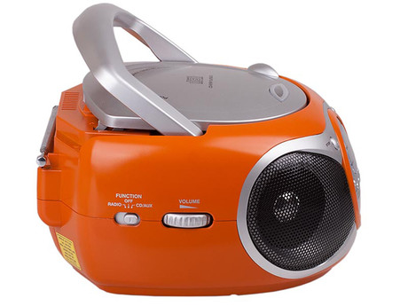 EOL - TREVI CD 512 Boombox radijski in CD predvajalnik, FM Radio, AUX, LCD zaslon, antena, oranžen