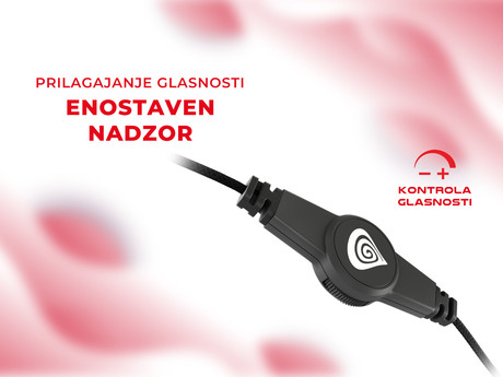 GENESIS ARGON 200 gaming naglavne slušalke, 2.0 STEREO zvok, mikrofon, tehnologija Noise Reduction, nadzor glasnosti, pleten kabel, mini jack 3.5mm, črne