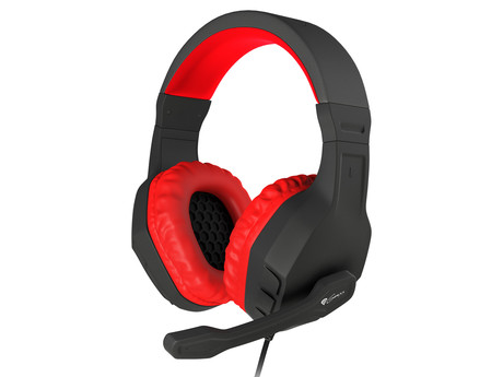 GENESIS ARGON 200 gaming naglavne slušalke, 2.0 STEREO zvok, mikrofon, tehnologija Noise Reduction, nadzor glasnosti, pleten kabel, mini jack 3.5mm, črno rdeče