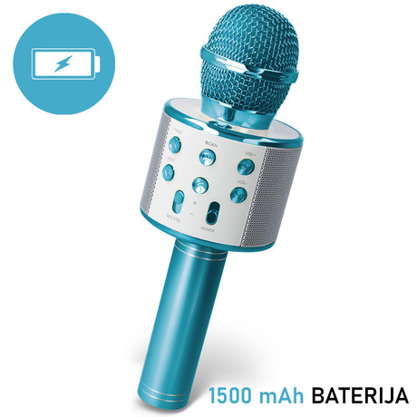 EOL - FOREVER BMS-300 Mikrofon & Zvočnik, Bluetooth, USB, microSD, AUX-in, ECHO način, modulacija glasu, KARAOKE, moder