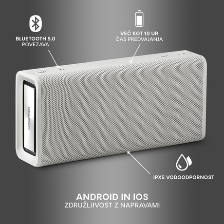 EOL - URBANISTA BRISBANE bluetooth zvočnik, TWS, 20W RMS, IPX5, 10ur, White Mist (bel)