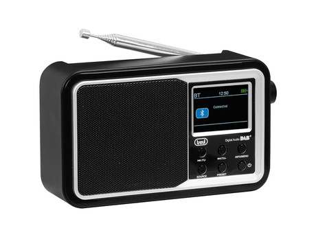 TREVI 7F96R Prenosni digitalni radio, Bluetooth, DAB/DAB+/FM, polnilna baterija, črn