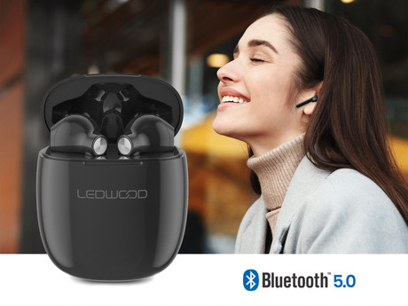 EOL - LEDWOOD EXLORER brezžične slušalke, TWS, BT5.0, Voice, Touch, črne