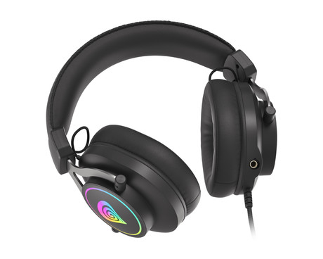 GENESIS NEON 750 gaming slušalke z mikrofonom, STEREO 2.0, RGB LED osvetlitev, pleten USB kabel, črne