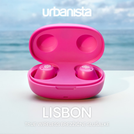 URBANISTA LISBON brezžične slušalke, Bluetooth 5.2, TWS, do 27 ur predvajanja, roza (Blush Pink)