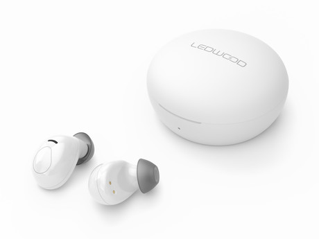 EOL - LEDWOOD LUNA brezžične slušalke, TWS, BT5.0, Voice, Touch, Brezžično polnjenje, bele