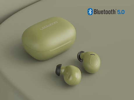 EOL - LEDWOOD MAGELLAN brezžične slušalke, TWS, BT5.0, Voice, Touch, Super BASS, kaki zelene