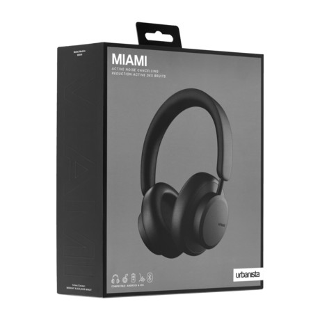 URBANISTA MIAMI naglavne brezžične slušalke, Bluetooth, ANC, do 50ur, Midnight Black (črne)