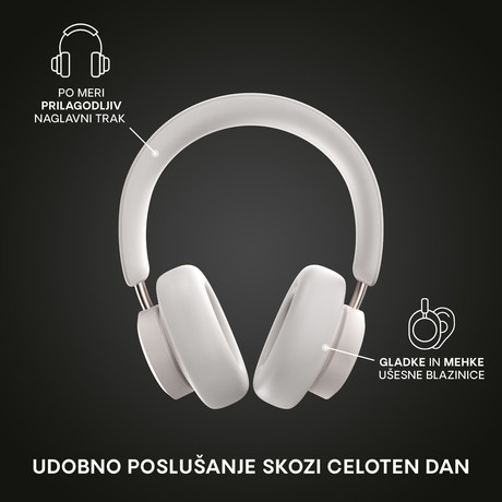 URBANISTA MIAMI naglavne brezžične slušalke, Bluetooth, ANC, do 50ur, White Pearl (bele)