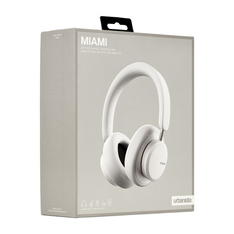 URBANISTA MIAMI naglavne brezžične slušalke, Bluetooth, ANC, do 50ur, White Pearl (bele)