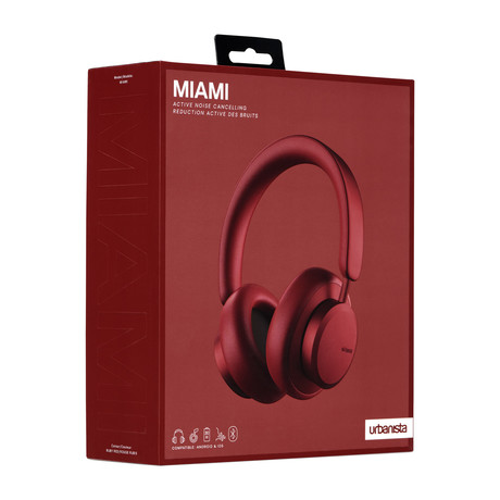 URBANISTA MIAMI naglavne brezžične slušalke, Bluetooth, ANC, do 50ur, Ruby Red ( rdeče)