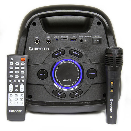 EOL - MANTA SPK5210, Karaoke, vgrajena baterija, Bluetoth/USB/MP3/RADIO FM, Disco LED lučke, TWS, 4.000W P.M.P.O