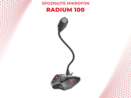 EOL - GENESIS Radium 100, namizni mikrofon, za GAMING ali SPLETNO komunikacijo, nastavljiva roka, USB, kabel 1.5m