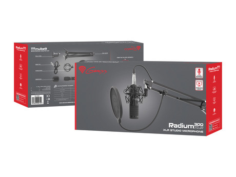 GENESIS RADIUM 300, profesionalni namizni mikrofon, za GAMING, STREAMING, studijsko ali SPLETNO komunikacijo, popolnoma nastavljiv, XLR konektor, kabel 2.5m