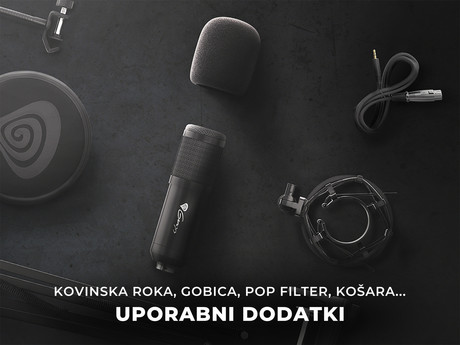 GENESIS RADIUM 300, profesionalni namizni mikrofon, za GAMING, STREAMING, studijsko ali SPLETNO komunikacijo, popolnoma nastavljiv, XLR konektor, kabel 2.5m