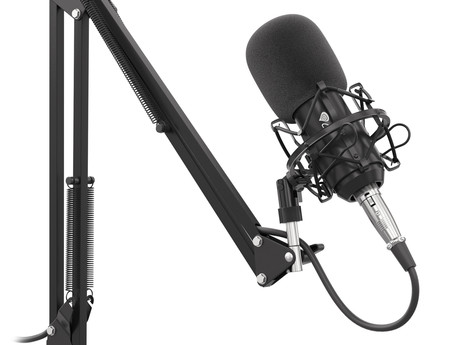 GENESIS RADIUM 300, profesionalni namizni mikrofon, za GAMING, STREAMING, studijsko ali SPLETNO komunikacijo, popolnoma nastavljiv, XLR konektor, kabel 2.5m