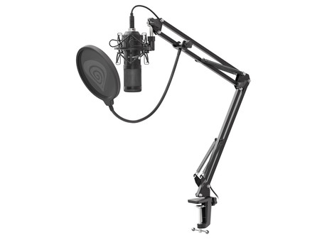 EOL - GENESIS Radium 400, profesionalni namizni mikrofon, za GAMING, STREAMING ali SPLETNO komunikacijo, popolnoma nastavljiv , USB, kabel 2.5m