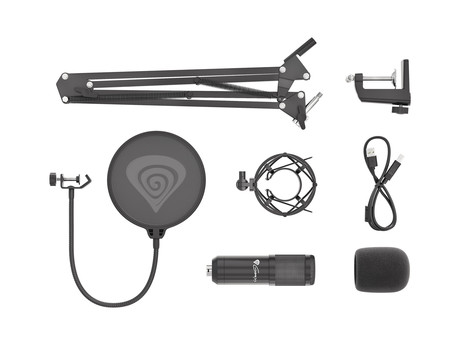 EOL - GENESIS Radium 400, profesionalni namizni mikrofon, za GAMING, STREAMING ali SPLETNO komunikacijo, popolnoma nastavljiv , USB, kabel 2.5m