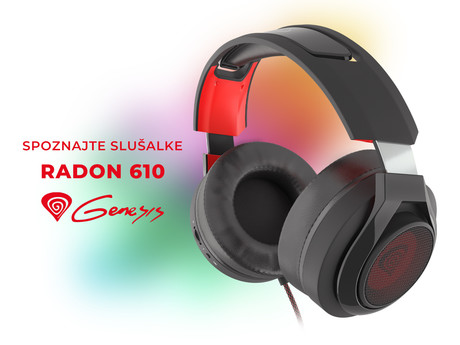 EOL - GENESIS Radon 610 vrhunske Gaming naglavne slušalke z mikrofonom, 7.1 virtualni zvočni sistem, LED osvetlitev, pleten USB kabel