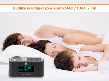 TREVI RC 80D6 Radio alarm ura + DAB/DAB+/FM Radio, USB polnilec