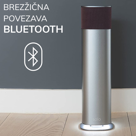 EOL - Prenosni Bluetooth HiFi zvočnik STUDIO19 SOLO E500X-T, Touch, 200W RMS, vgrajena baterija, patentiran BASS sistem, TWS, 360° zvok, srebrn