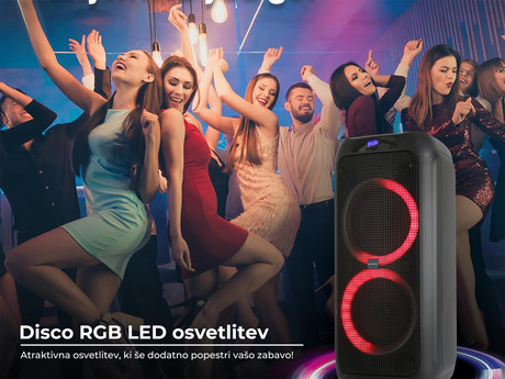 MANTA SPK5310 PRO, Karaoke, vgrajena baterija, Bluetoth/USB/MP3/RADIO FM, Disco LED lučke, TWS, 10.000W P.M.P.O.