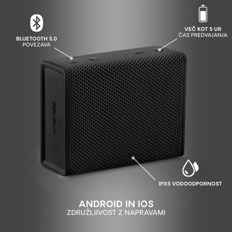 URBANISTA SYDNEY bluetooth zvočnik, TWS, IPX5, Midnight Black (črn)