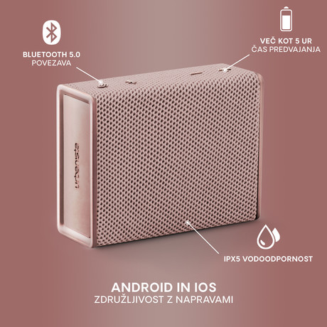URBANISTA SYDNEY bluetooth zvočnik, TWS, IPX5, Rose Gold (roza)