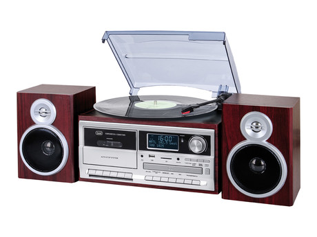 TREVI TT-1072, Glasbeni sistem, FM Radio DAB/DAB+, Gramofon, Kasetofon, BT/CD/MP3/USB/AUX-in, LCD zaslon, lesen