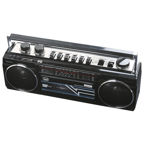 TREVI RR 501 BT Radijski kasetofon s tehnologijo Bluetooth, MW/FM/SW1/SW2, MP3, vhod USB/microSD/AUX-in, mikrofon, snemanje, Autostop, črn