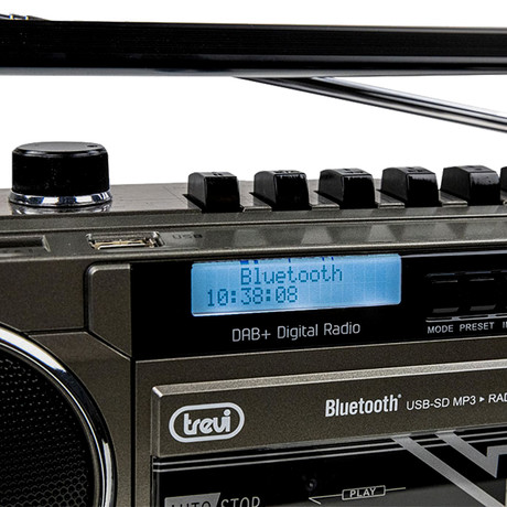 EOL - TREVI RR 511 Radijski kasetofon s tehnologijo DAB/DAB+, Bluetooth, črn