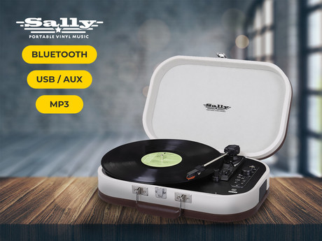 TREVI TT 1020 SALLY BT Prenosni gramofon s tehnologijo Bluetooth, USB, AUX-IN, RCA, bež (beige)