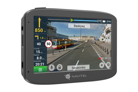 NAVITEL RE 5 DUAL avto kamera in navigacija, 2v1, Full HD, Night Vision, GPS, G-senzor, 5" zaslon, 140° snemalni kot, darilni bon, siva