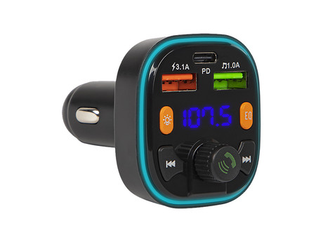 BLOW 74-170 FM oddajnik / transmitter, Bluetooth 5.0, Quick Charge 3.0, SuperBASS, LCD zaslon, prostoročno telefoniranje, 2x USB Type-A, 1x USB Type-C, črn