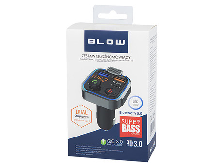 BLOW FM Oddajnik 74-166, Bluetooth 5.0, Quick Charge 3.0+PD20W, Super Bass, + prostoročno telefoniranje