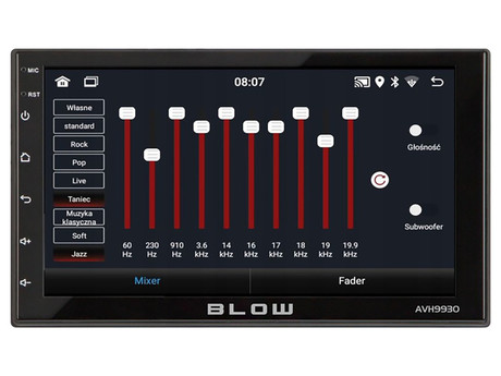 Avtoradio BLOW AVH9930, Android, 7-palčen zaslon na dotik, 2 DIN, 2GB RAM + 32GB ROM, FM Radio / Bluetooth / RDS / USB / AUX-in, GPS, Mirror LINK, črn