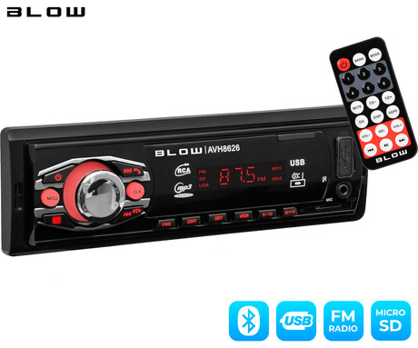 BLOW AVH-8626 avto radio, FM Radio, Bluetooth, 4x50W, MP3 / USB / microSD / AUX, daljinski upravljalnik