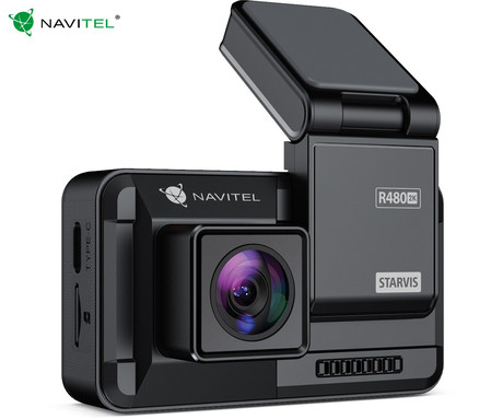 NAVITEL R480 2K avto kamera + vzvratna kamera, 2K Super HD, SONY senzor, Night Vision, G-senzor, magnetni nosilec, aplikacija, darilni bon, črna