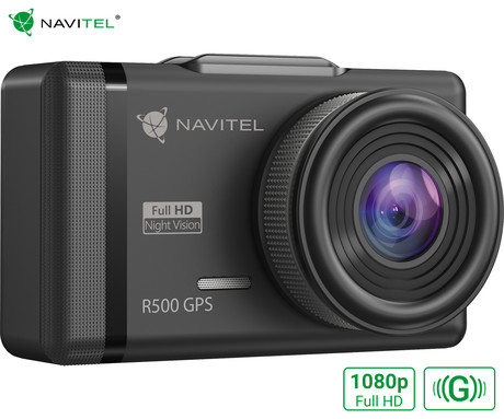 NAVITEL R500 GPS avto kamera, Full HD, Night Vision, G-senzor, GPS, aplikacija, darilni bon, črna