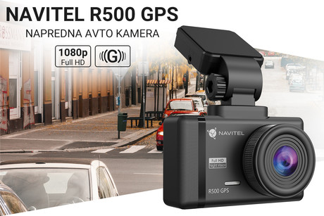 NAVITEL R500 GPS avto kamera, Full HD, Night Vision, G-senzor, GPS, aplikacija, darilni bon, črna