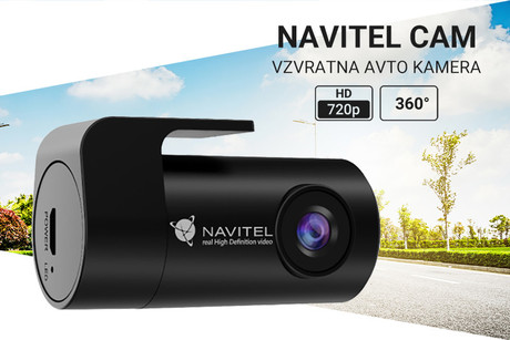 Vzvratna avto kamera NAVITEL CAM, povezovanje z avto kamerami Navitel, HD 720p ločljivost, 360° vrtenje, črna