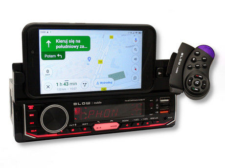 Avtoradio BLOW AVH-8970, FM Radio, Bluetooth, 2x50W, aplikacija, držalo za telefon, MP3 / USB / microSD / AUX-in, daljinski upravljalnik