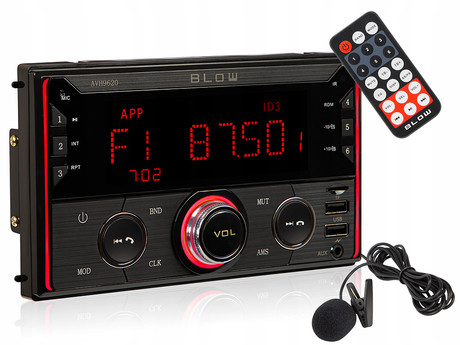 BLOW AVH9620 avto radio, FM Radio, Bluetooth, 4x60W, LCD zaslon, telefoniranje, MP3 / USB / microSD / AUX, daljinski upravljalnik, 2-DIN