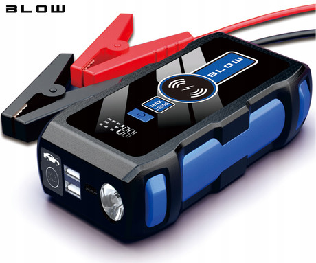 BLOW JS-24 zagonska baterija / jump starter, 12.000 mAh, powerbank, zaščita, varnostni dodatki, LED, 2000A, 2x USB, torbica