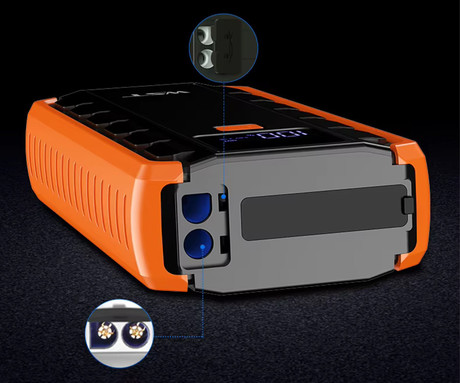 Platinet PMPBC12 zagonska baterija / jump starter, 1000A, 12.000mAh, powerbank, Power Delivery, 2x USB Type-A, 1x USB Type-C, digitalni zaslon, LED luč, +torbica