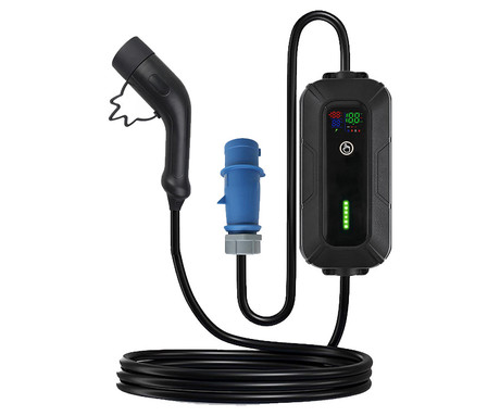 Platinet PPC32AT7 prenosni EV električni polnilec, 7.4kW, 32A, TYPE 2, 5m, SCHUKO adapter, Plug&Play, za električna / hibridna vozila, LED zaslon, +torba